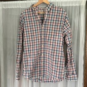 Men's Red & Blue Checked Dress Shirt